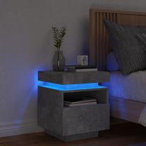  Nachtkastje met LED-verlichting 40x39x48,5 cm betongrijs